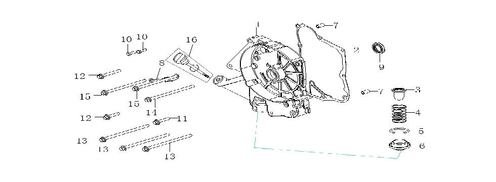 E7 RIGHT CRANKCASE COVER E7 RIGHT CRANKCASE COVER