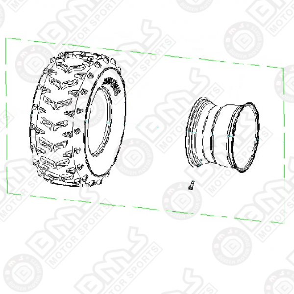 TIRE & RIM ASSY (REAR PASSENGER SIDE)