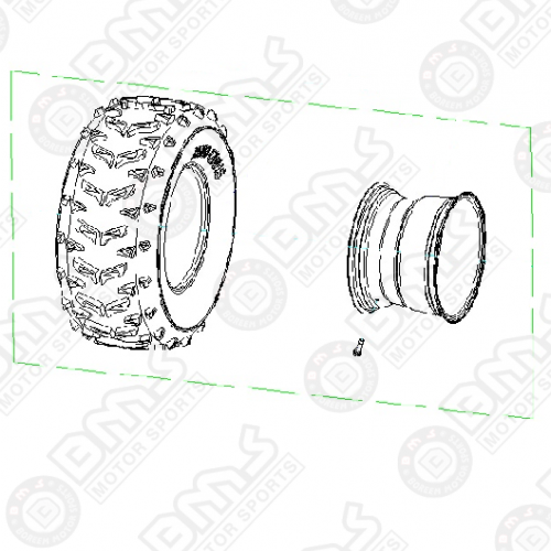 TIRE & RIM ASSY (REAR PASSENGER SIDE)